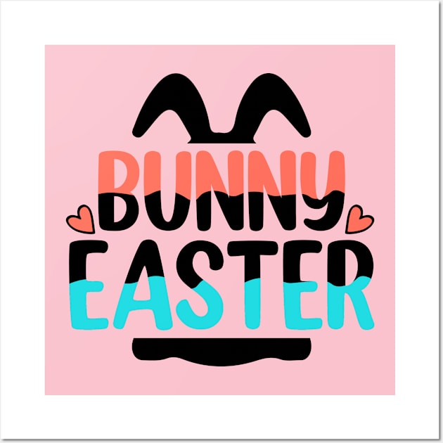 Bunny Easter Happy Easter Day Wall Art by DMMGear